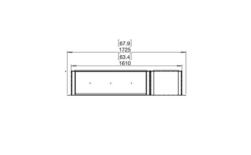 Ecosmart Fire Flex 60SS.BXR Single Sided Fireplace Insert - Black Finish / Stainless Steel Burner - ESF.FX.60SS.BXR